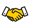 Handshake icon symbolizing trust and partnership in plumbing services.